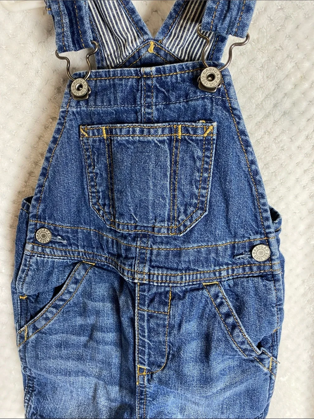 Baby Gap Blue Denim Overalls Shorts